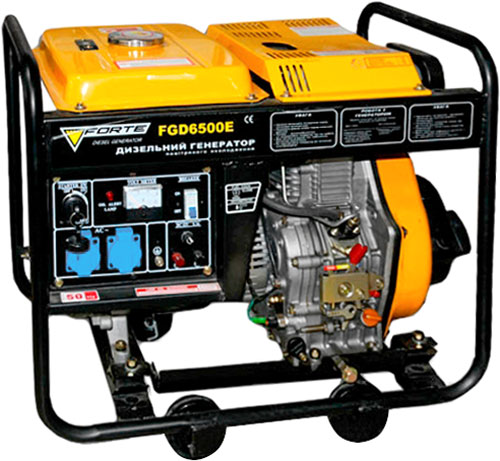 Генератор дизельний FORTE 1 фаза (220В), 4,5кВт, (FGD6500E)